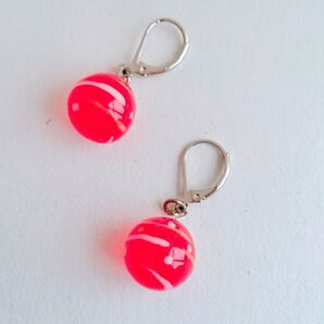 【ハンドメイド/即購入可】レジン 水風船 ヨーヨー 浴衣 祭 夏 赤 レッド ピアス イヤリング