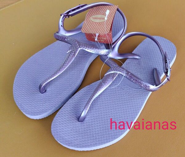 新品 havaianas ビーチサンダル 23cm パープル