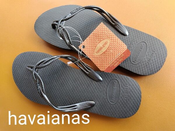 新品 havaianas ビーチサンダル 23cm ブラック