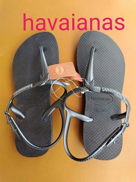 新品 havaianas ハワイアナス ビーチサンダル 23cm ブラック