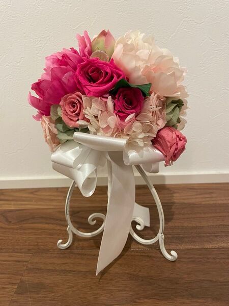 ウェディング ブーケ ブローチ&台座付き 結婚式