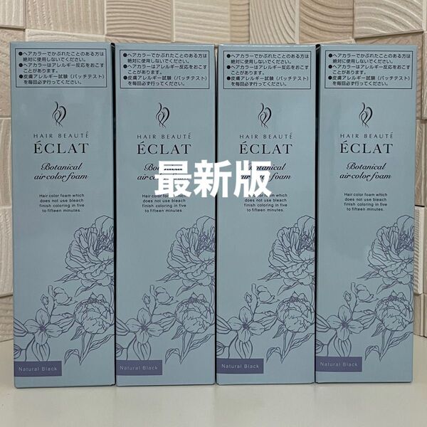 ヘアボーテ エクラ ボタニカル エアカラーフォームup ナチュラルブラック 150g×4 ブラック ヘアカラー 新品 未開封