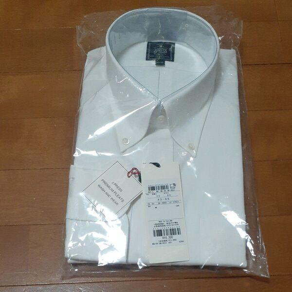 Jpress 長袖 ボタンダウン ワイシャツ 白 メンズ XL 43―86cm 新品 未使用