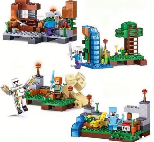 秘密基地! マインクラフト風 LEGO互換品 ブロック ミニフィグ