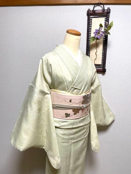 洗える袷の小紋 ポリエステル 身丈(肩から)167.5㎝ 身幅広め