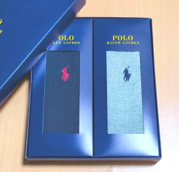 ポロ ラルフローレン ワンポイント刺繍クルー丈 メンズソックス 紳士靴下 2足セット ナイガイ正規品