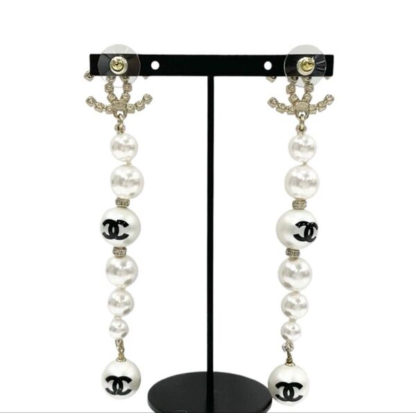 シャネル CHANEL ピアス ゴールド ココマーク ラインストーン