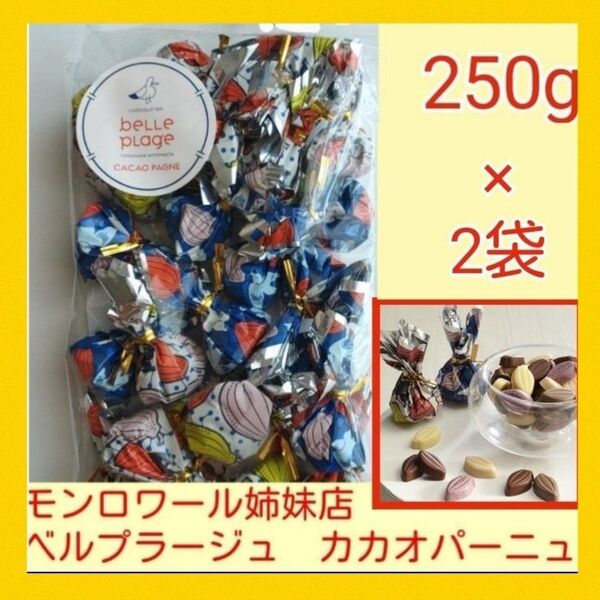 n■たっぷり250g×2袋■ベルプラージュカカオパーニュ■モンロワール姉妹店リーフメモリー■チョコレートギフトシェア