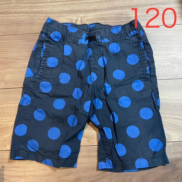 H&M キッズ120サイズ ハーフパンツ 水玉模様 青色