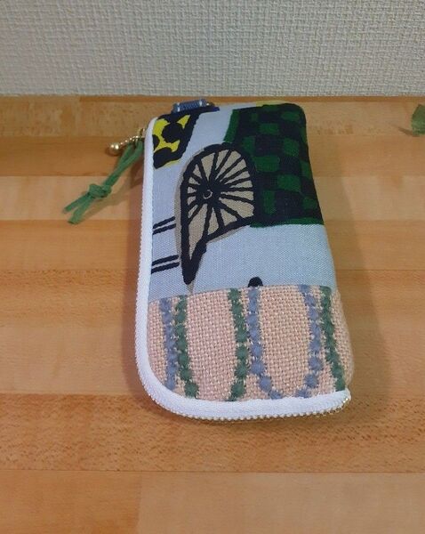 ミナペルホネンポーチL字 ハンドメイド パッチワーク