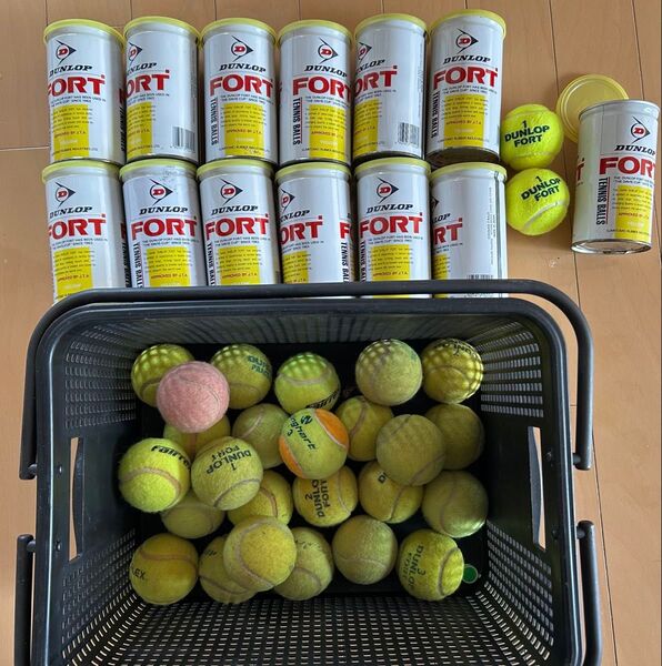 新品、DUNLOP FORT テニスボール 13缶セット 練習用ボール25個 硬式テニスボール
