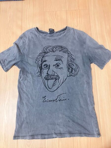 H&M アインシュタイン Tシャツ グレー 古着風