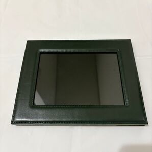 本革 フォトフレーム 写真立て グリーン 緑