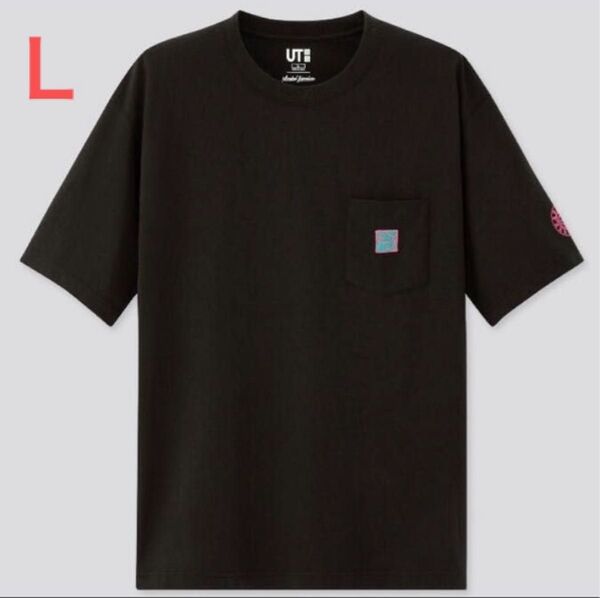 ラスト1枚! 廃番! ユニクロ アーバンウォールズコラボTシャツ L 黒 未使用 胸ポケット付 ブラック