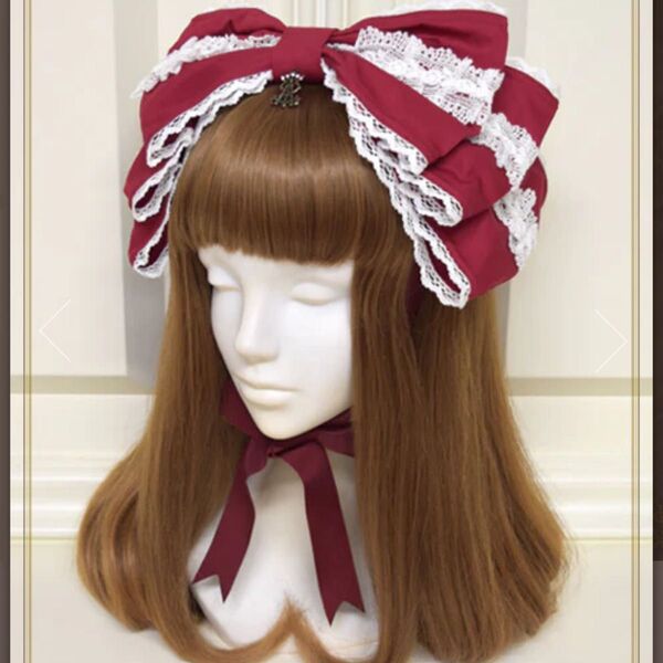 Dolly Ribbonヘッドドレス エンジ×オフ白