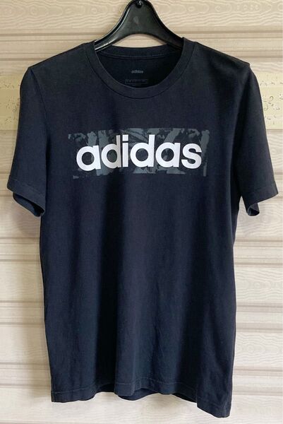 adidas★Tシャツ M 黒 中古品