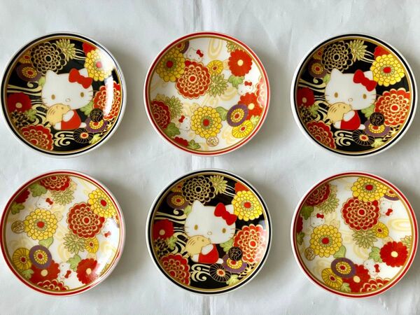 送料無料 未使用品 はろうきてぃ 2019 新春まめ皿セット 6枚 非売品