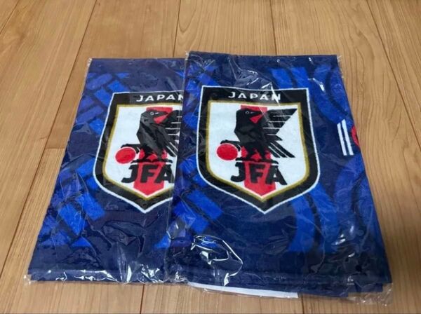 サッカー日本代表 タオル 2枚 100周年ロゴ 新品 未使用 非売品