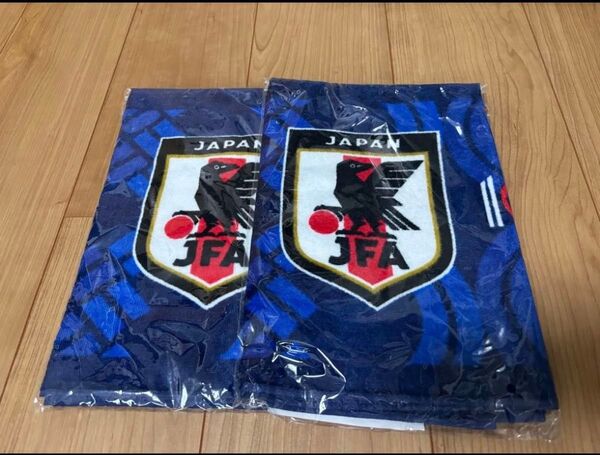 サッカー日本代表 タオル 2枚 100周年ロゴ 新品 未使用 非売品