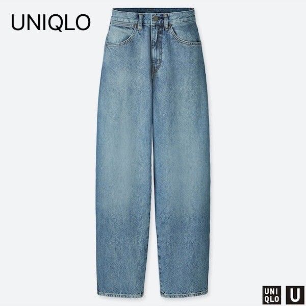 UNIQLO ユニクロ ワイドフィットカーブジーンズ ハイライズワイドストレートジーンズ デニムパンツ 22インチ 56cm