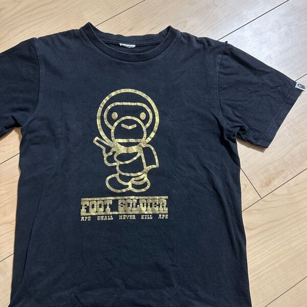 A BATHING APE ベイビーマイロ Tシャツ 黒 ブラック系 古着