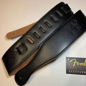 【新品】 Fender フェンダー ギター ストラップ レザー 黒 ブラック
