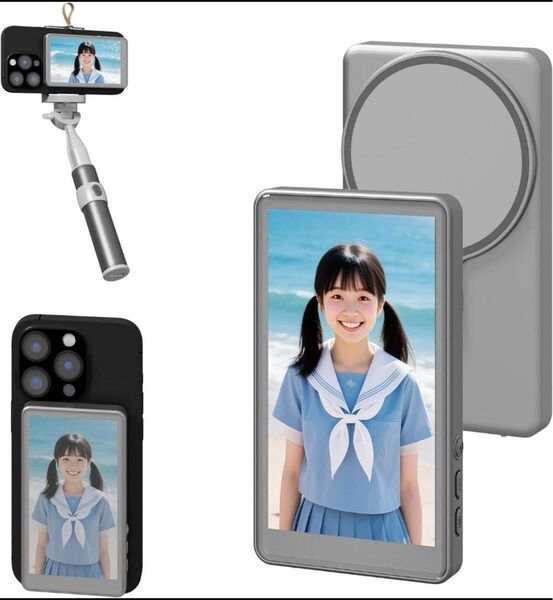 JEVDES iPhone用 セルフィーモニター 4K1080P 自撮りモニター 背面カメラ