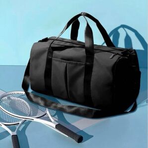 【新品】 ブラック ボストンバッグ 防水 シューズ収納付 ヨガ ジム ゴルフ 旅行カバン 大容量 スポーツバッグ