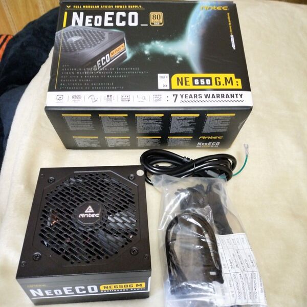 25年5月新品購入 80PLUS Gold ATX電源 Antec NE GOLD M 650W