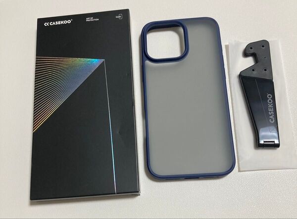 CASEKOO iPhone 16 Pro Max 用 ケース 耐衝撃 滑り止め 指紋防止 米軍MIL規格 マット仕上げ ブルー