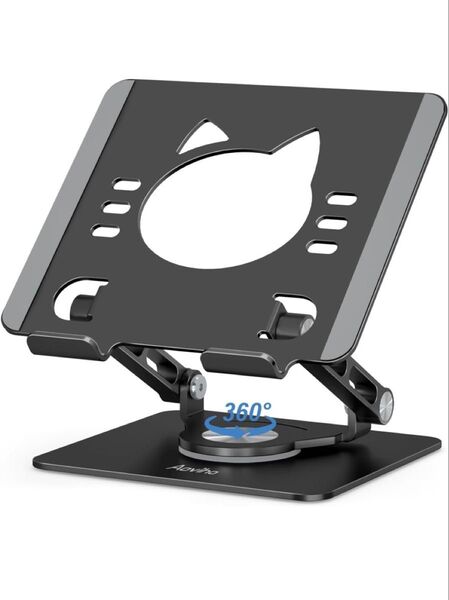 アオビホ(Aoviho) - ipadスタンド - タブレットスタンド - 360度回転式 (黒 ブラック)