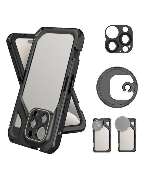 SmallRig スマホビデオリグケージ iPhone 15 Pro専用 落下防止 アルミ製 スマートフォンケージ スマホ撮影