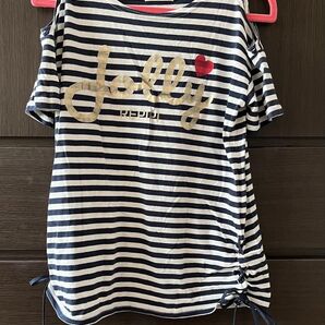 【repipi armario】ボーダー柄トップス XS(140-150)