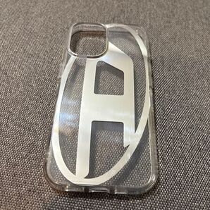 iPhone16 DIESEL ロゴスマホケース シルバークリア
