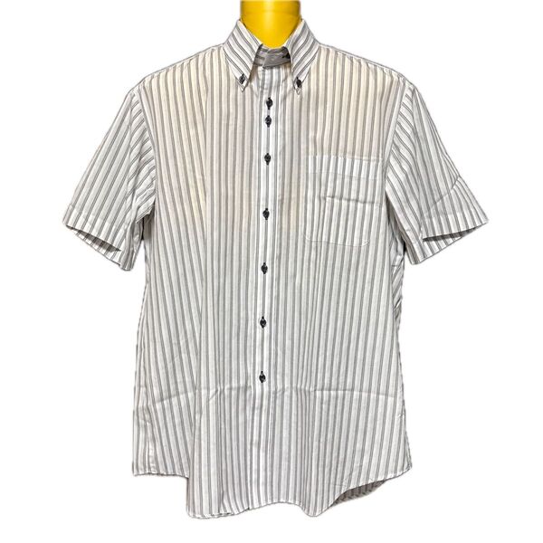 半袖ワイシャツ LLサイズ ストライプ柄 薄手/形態安定加工 2枚なら1480円