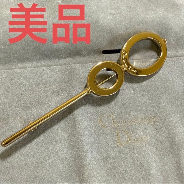 Christian Dior クリスチャンディオール ピンブローチ、コサージュ ゴールドカラー ビンテージ 美品