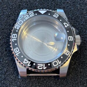 40mm サブ GMT 316Lステンレスケースベゼル BLACK ホワイトレター