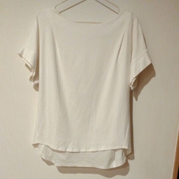 オフホワイト 半袖トップス カットソー Tシャツ