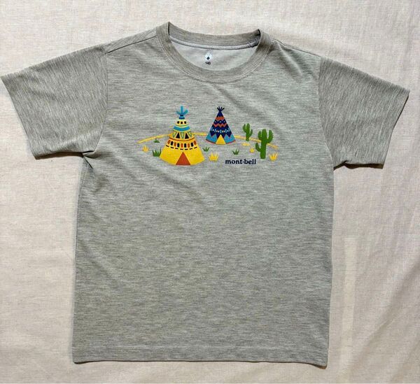 mont-bell モンベル キッズ Tシャツ 140 グレー 吸水速乾