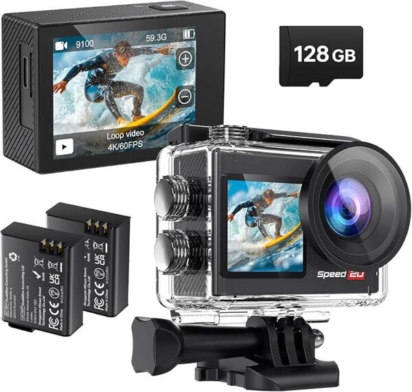 アクションカメラ ウェアラブルカメラ 水中 4K 60FPS 防水 WiFi