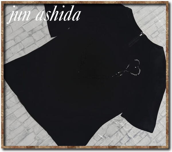 美品!!☆jun ashida ジュンアシダ ラインストーン付きカットソー 黒☆