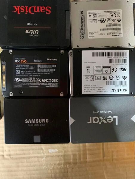 10個セットSSD / 2.5インチ / 480GB/500GB/ 512GB/ データ消去済み/ 正常判定確認済み 保証付き.
