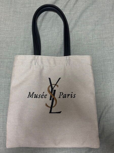 イヴ・サンローラン展 トートバッグ 小 美品 グレージュ YSL トートバッグ イブサンローラン