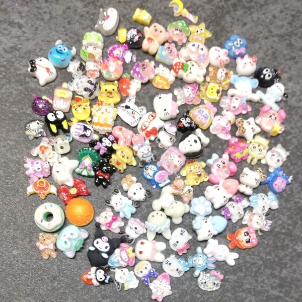 【126】ネイルパーツ プラパーツ キャラクター デコパーツ ハンドメイド y2k レジン 平成女児 在庫処分 セール 約100個