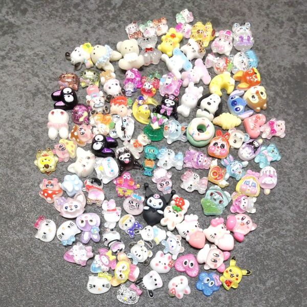 【127】ネイルパーツ プラパーツ キャラクター デコパーツ ハンドメイド y2k レジン 平成女児 在庫処分 セール 約100個