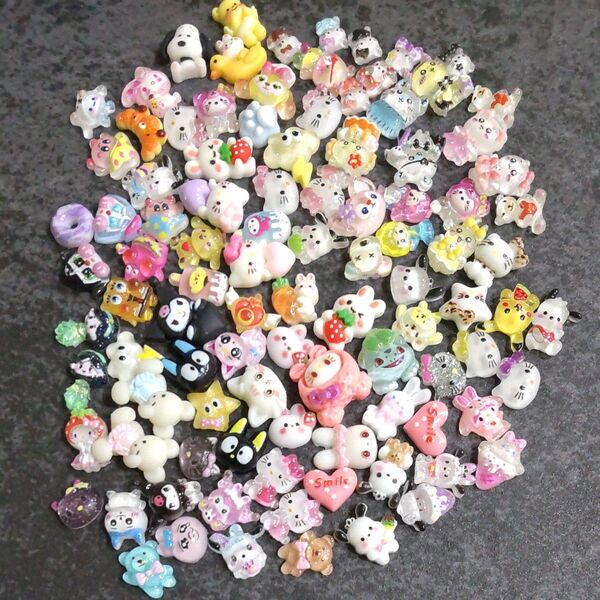 【133】ネイルパーツ プラパーツ キャラクター デコパーツ ハンドメイド y2k レジン 平成女児 在庫処分 セール 約100個
