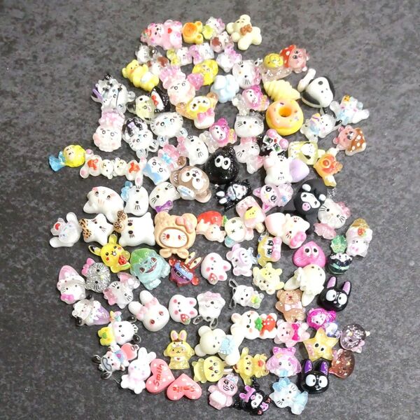 【134】ネイルパーツ プラパーツ キャラクター デコパーツ ハンドメイド y2k レジン 平成女児 在庫処分 セール 約100個