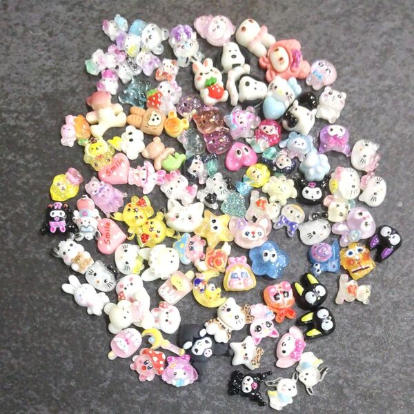 【140】ネイルパーツ プラパーツ キャラクター デコパーツ ハンドメイド y2k レジン 平成女児 在庫処分 セール 約100個