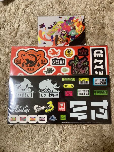 スプラトゥーン2 3 イカすテッカー 3種セット+イカすポストカードコレクション(8種)
