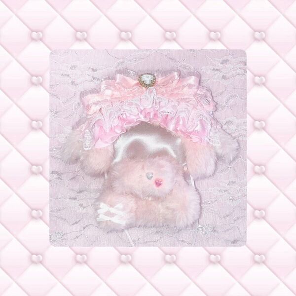 おすわりぬい服 着ぐるみ たれみみうさぎ 11~12cm ピンク